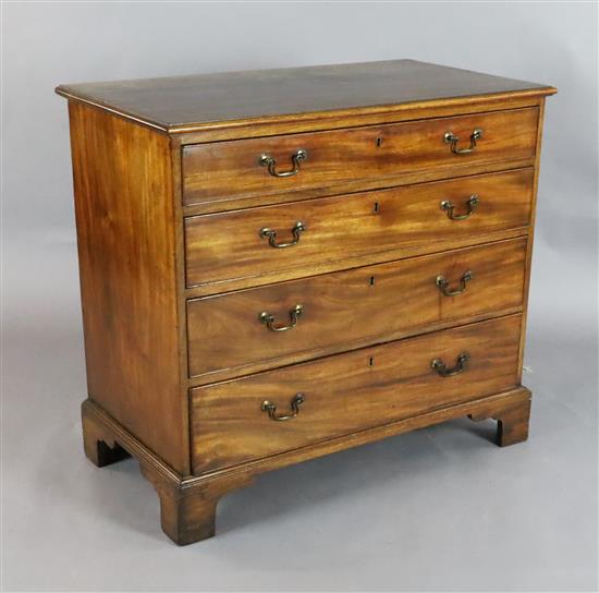 A George III mahogany chest, W.3ft 2in. D.1ft 9in. H.2ft 7in.